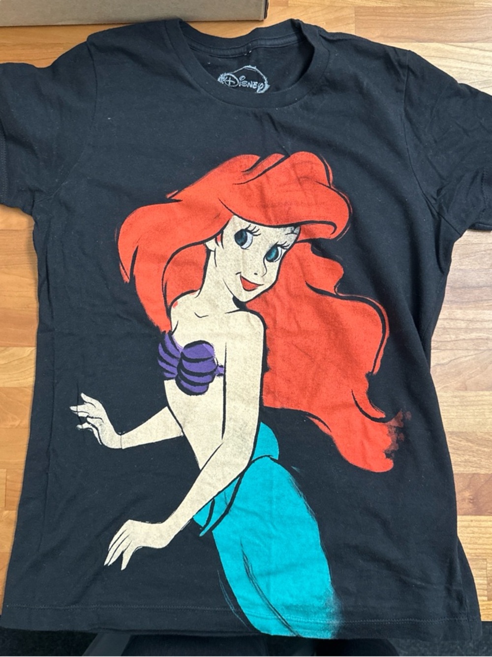 Disney Black Logo Graphic Tee with Silver Print